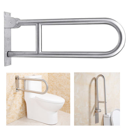 Flip Up Bathroom Toilet Grab Bar, Wall Mount Handrails Stainless Steel Handicap