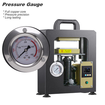 10T Hydraulic Jack Rosin Press Machine with Pressure Gauge & LCD Temp Controller